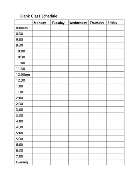 Printable Schedule .